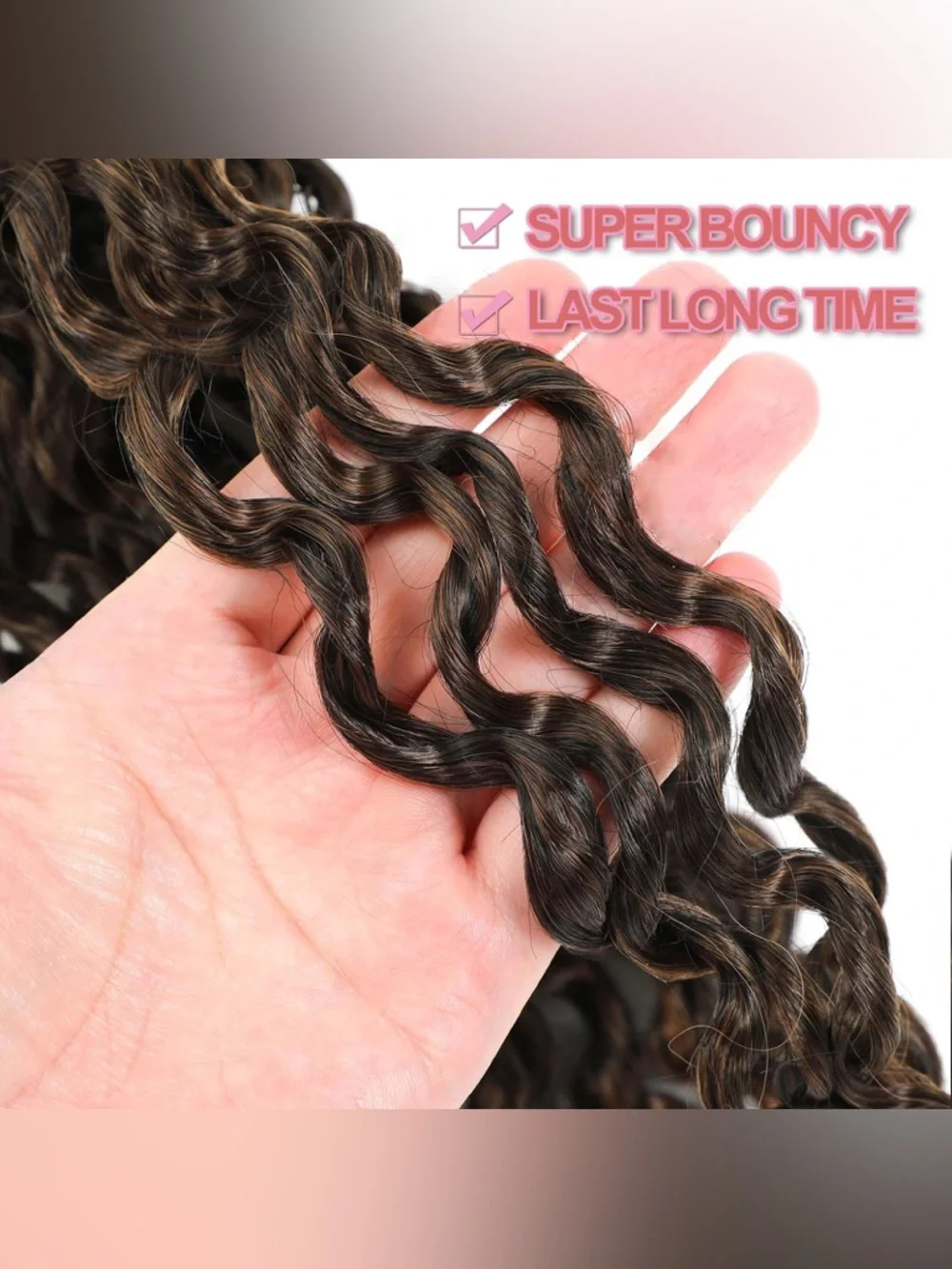 Burmese Curl with Spiral Crochet Hair Curl Ends Soft Protein Fiber- FULL HEAD